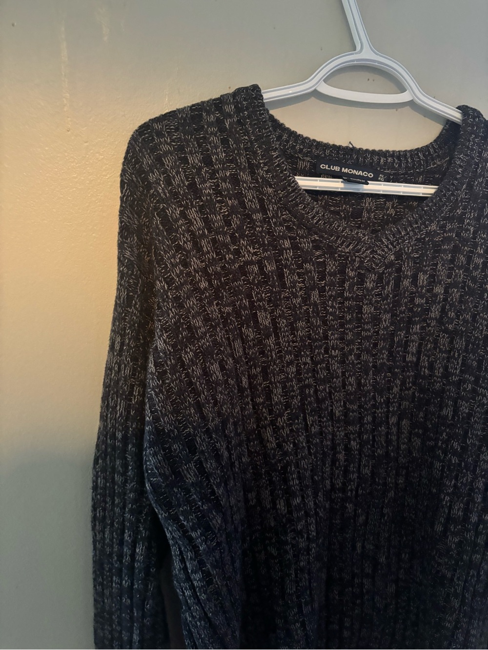 Vintage Club Monaco Cotton Grandma Cottagecore Chunky Sweater XL Black - Picture 5 of 6